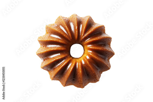 Bundt cake top view isolated on transparent background.