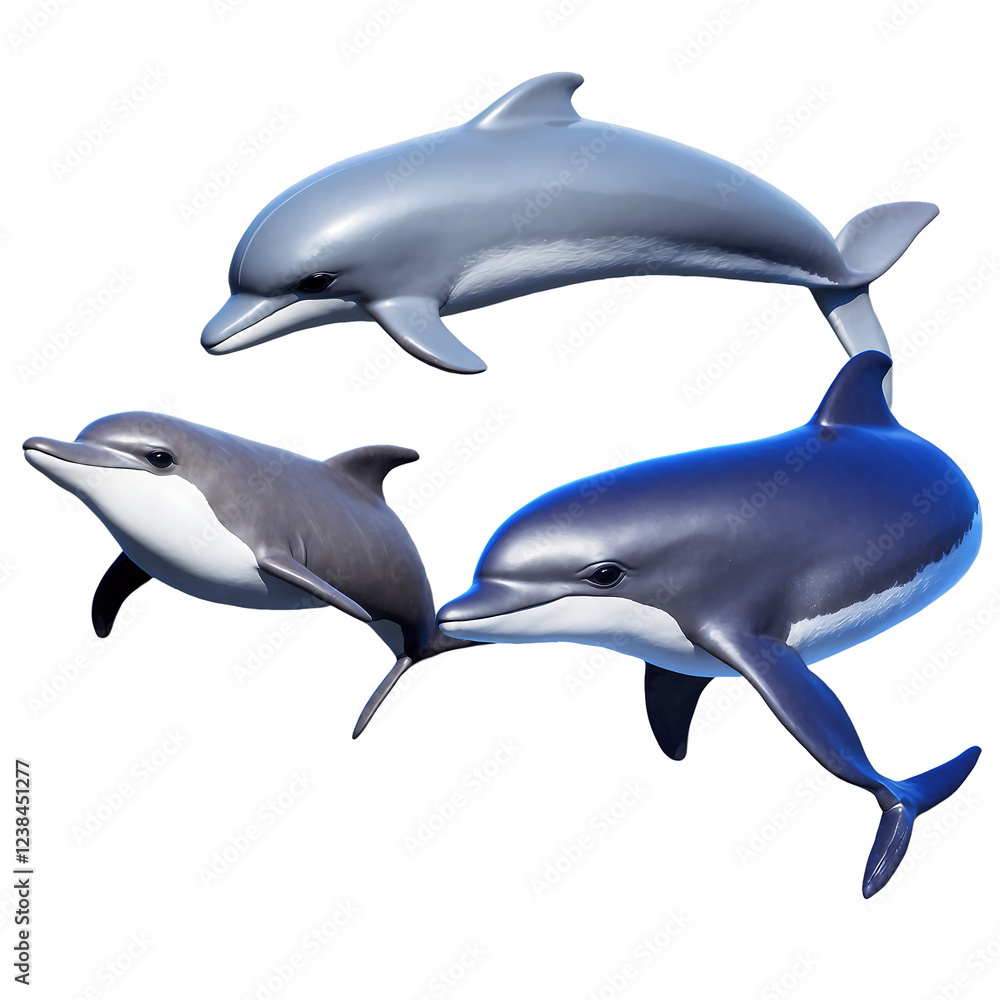 Obraz premium Playful Dolphin Leaping Above the Waves in a Stunning Seascape