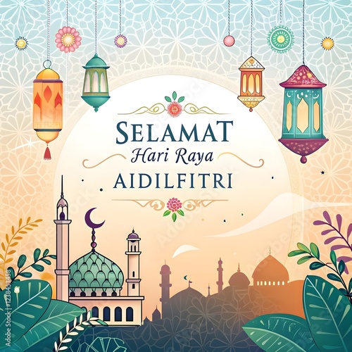 Selamat Hari Raya Aidilfitri background photo