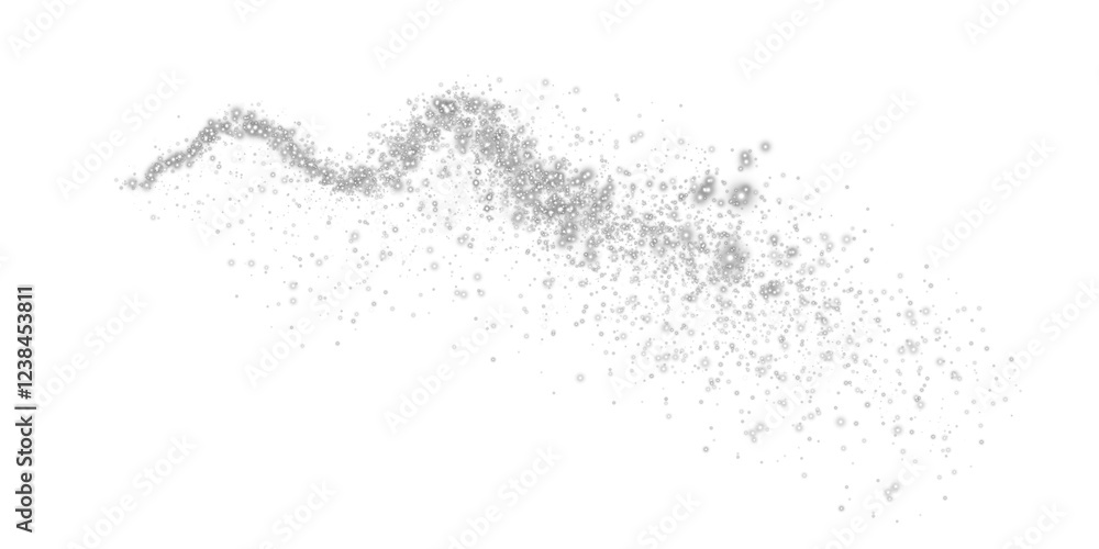 Obraz premium White sparks of dust and white stars shine with special light. Christmas light effect. White sparkling particles of magic dust. PNG.
