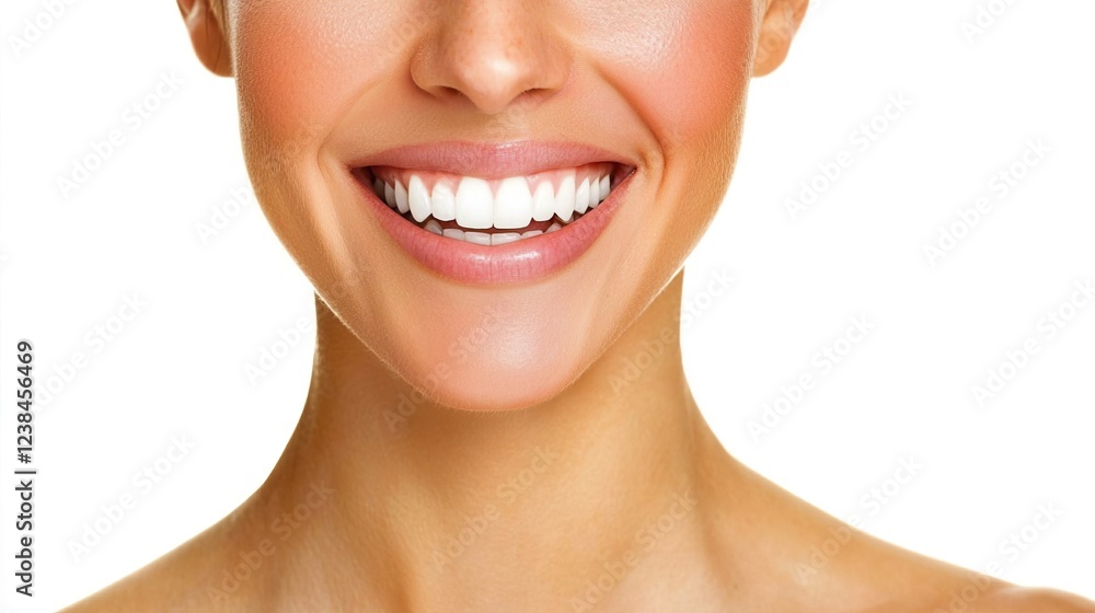 Obraz premium Smiling Woman with Radiant Skin and Bright White Teeth Portrait