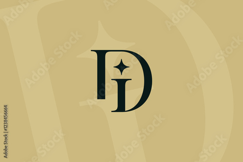 DI or ID letter logo icon design. Classic style luxury initials monogram.