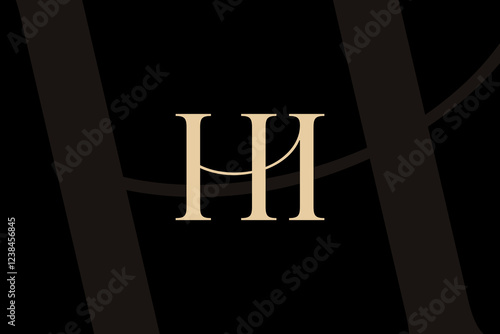 HI or IH letter logo icon design. Classic style luxury initials monogram.