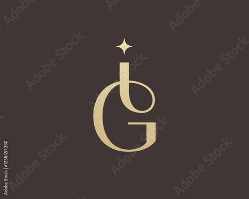 IG or GI letter logo icon design. Classic style luxury initials monogram.