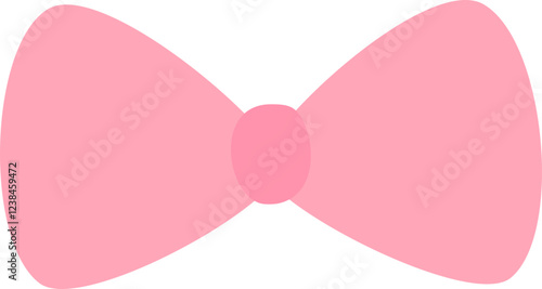 Cute pink ribbon bow icon.
Pastel bowtie flat vector isolated .
Transparent background.