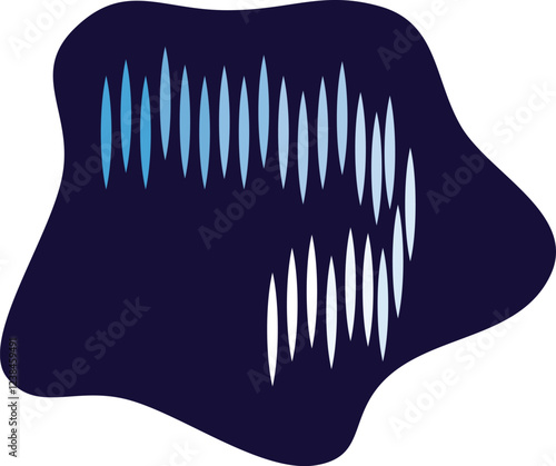 Sound wave visualization with blue gradient on dark background representing audio track or voice recording