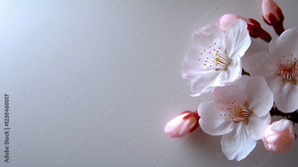 Delicate Beauty: A Close-Up of Cherry Blossoms Delicate Beauty: A Close-Up of Cherry Blossoms