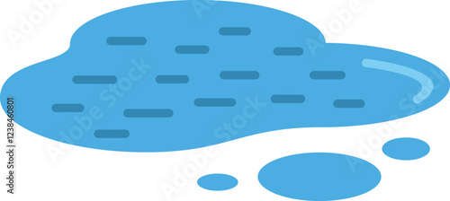 Water puddle making small drops, simple icon of a puddle isolated on white