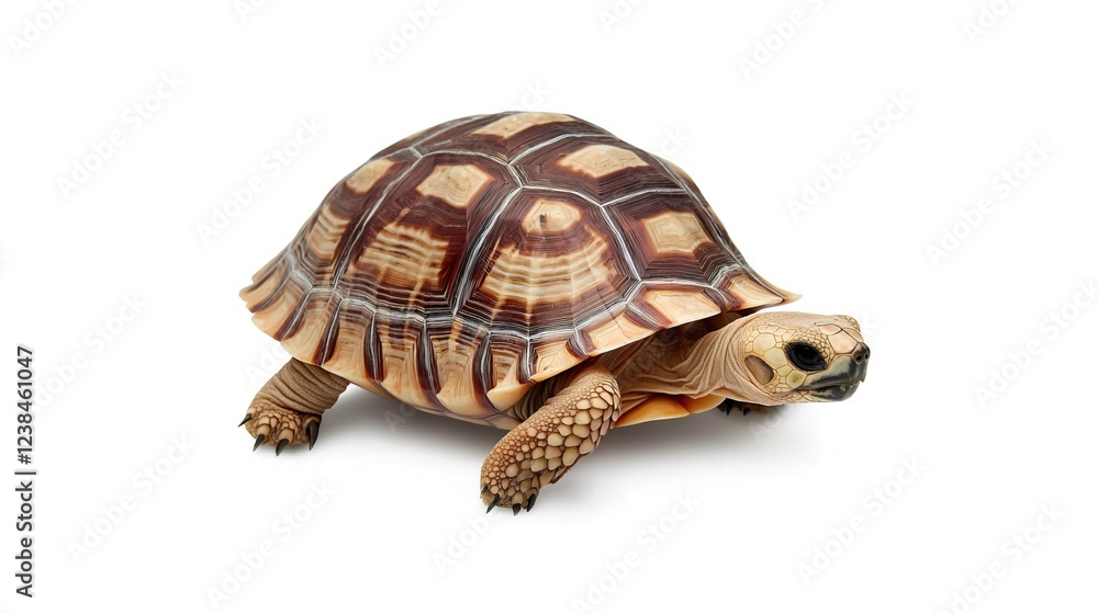 Detailed Portrait of a Beautiful Desert Tortoise on White Background Detailed Portrait of a Beautiful Desert Tortoise on White Background