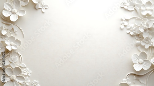 White Floral Design Elegant Background Image