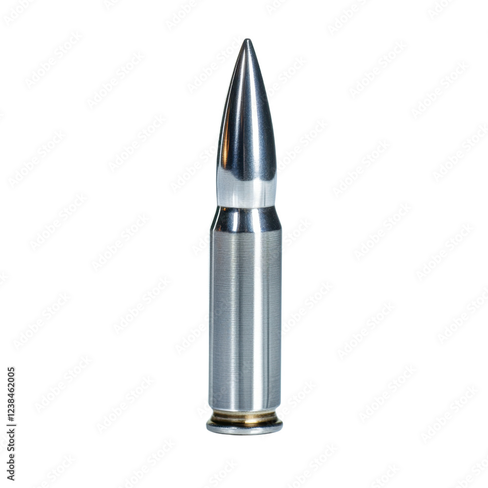 Silver Bullet on Black Background with Polished Surface Detail Silver Bullet on Black Background with Polished Surface Detail