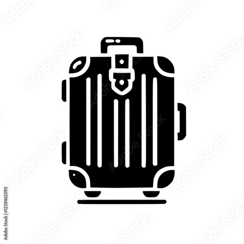 Stylish Black Suitcase Icon: A symbol of travel, adventure, and exploration. Perfect for travel blogs, agencies, and wanderlust-inspired designs.