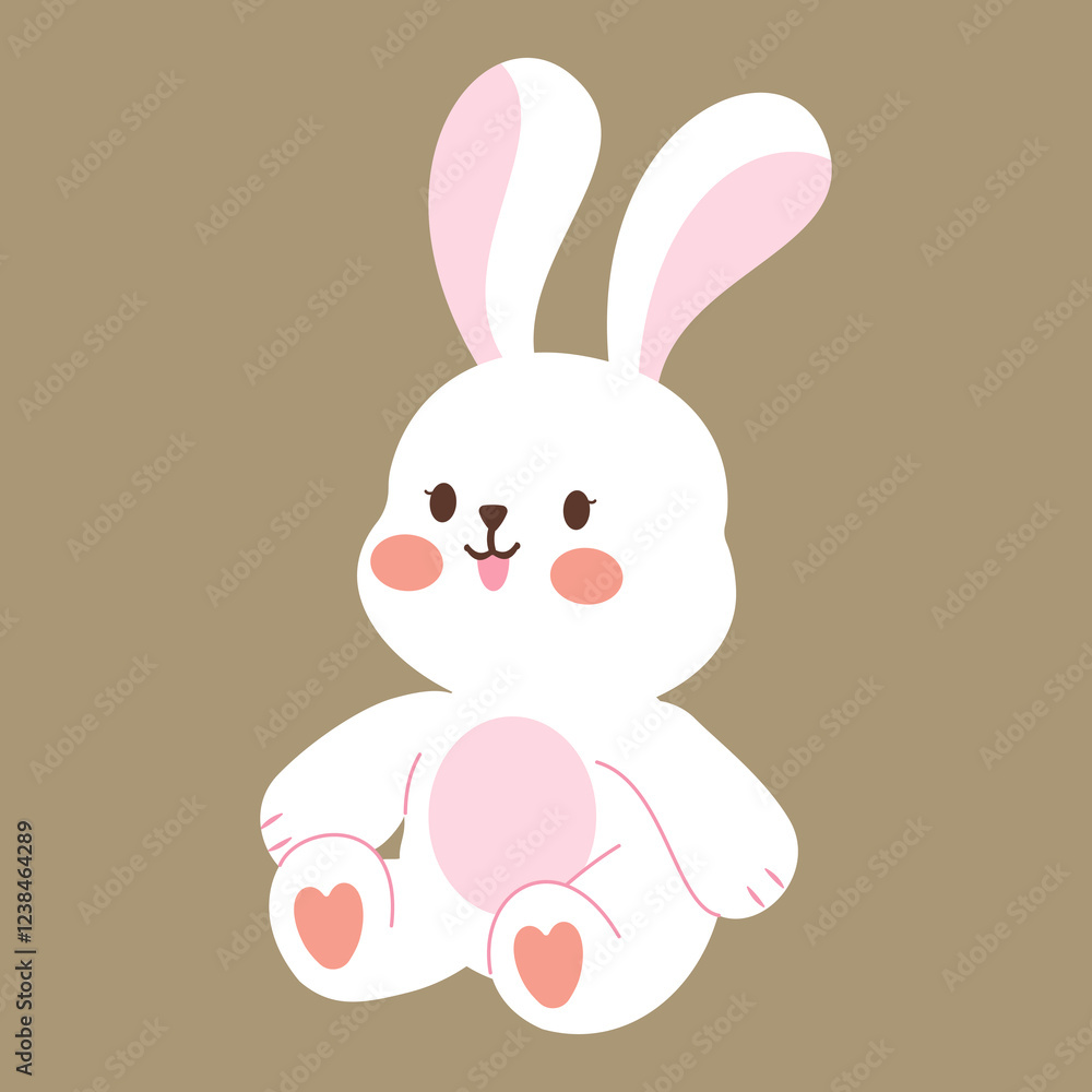 A cute rabbit is sitting and smiling. A cute rabbit is sitting and smiling.