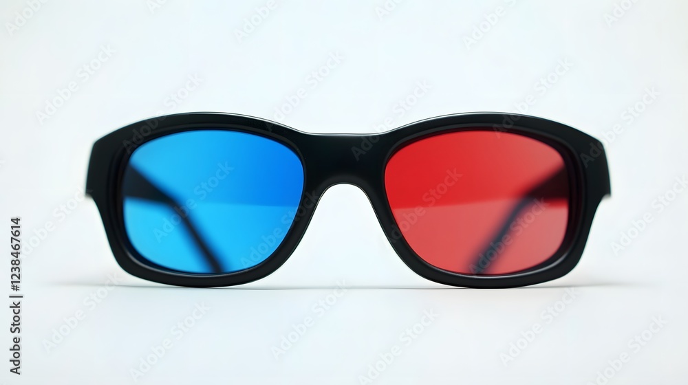 3D glasses with red and blue lenses, ready for immersive viewing. 3D glasses with red and blue lenses, ready for immersive viewing.