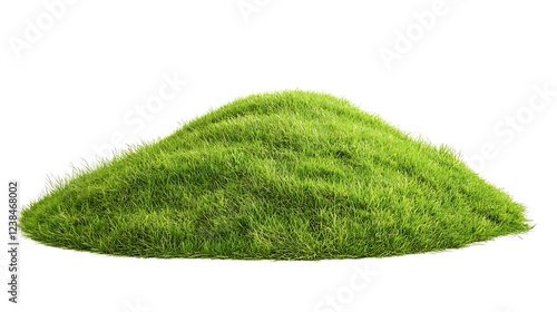 Wallpaper Mural Lush green grass hill isolated on white background. (3) Torontodigital.ca