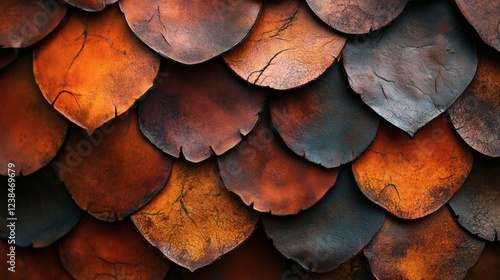 Wallpaper Mural Intricate Leather Scale Texture: Rich, Earthy Tones in a Dramatic Composition Torontodigital.ca