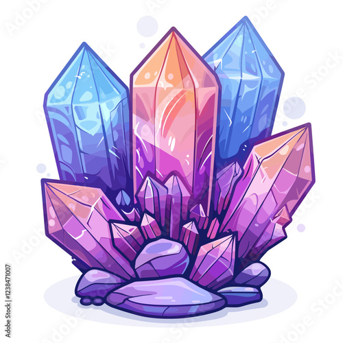 amethyst crystal on white background