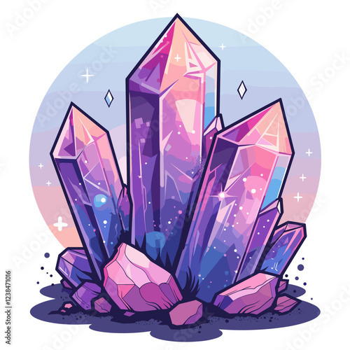 amethyst crystal on white background