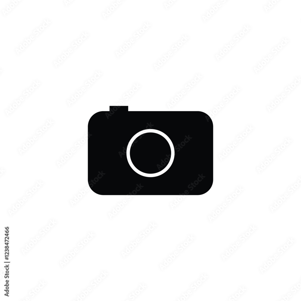 digital photo camera icon. photography images vector symbol in black silhouette digital photo camera icon. photography images vector symbol in black silhouette