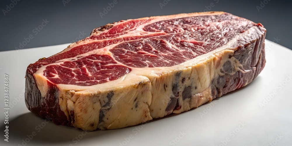 Premium Dry-Aged Beef Cut in High-Detail Gourmet Meat Photography Premium Dry-Aged Beef Cut in High-Detail Gourmet Meat Photography