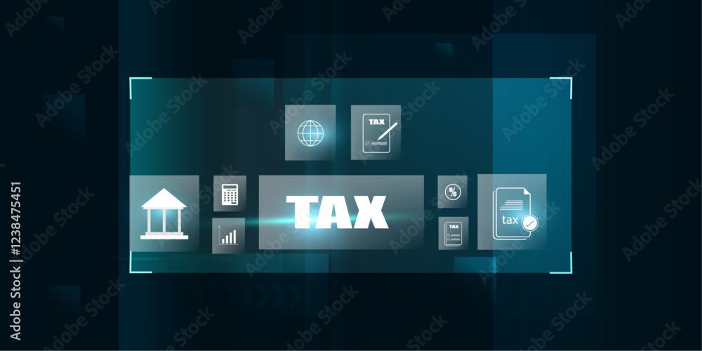 Fototapeta premium tax return and calculation financial year annual report . concept. 