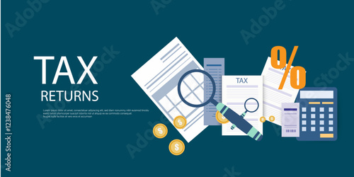 Business tax analysis revenue calculation finance vector
