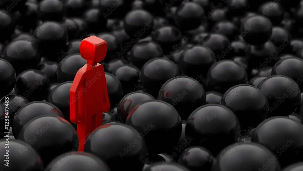Fototapeta premium leader in the crowd, ai generated