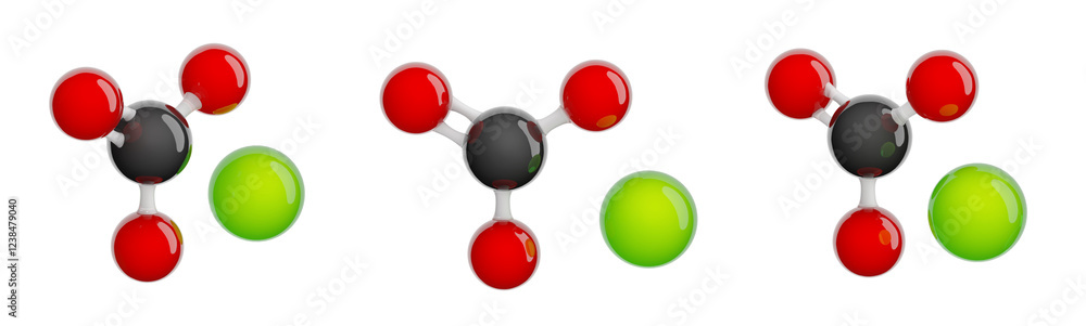 Molecule of Magnesium carbonate. Set of views. Molecular formula: MgCO3. Chemical model: Ball and stick. Isolated. White background. 3D illustration Molecule of Magnesium carbonate. Set of views. Molecular formula: MgCO3. Chemical model: Ball and stick. Isolated. White background. 3D illustration