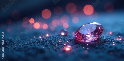 delicate gemstones placed on a velvet surface with soft glowing trails, gemstone, placement