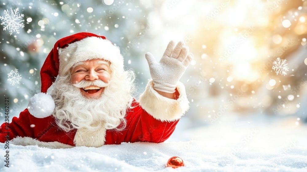 Joyful santa claus celebrating christmas in a winter wonderland portrait cheerful atmosphere outdoor festive spirit Joyful santa claus celebrating christmas in a winter wonderland portrait cheerful atmosphere outdoor festive spirit