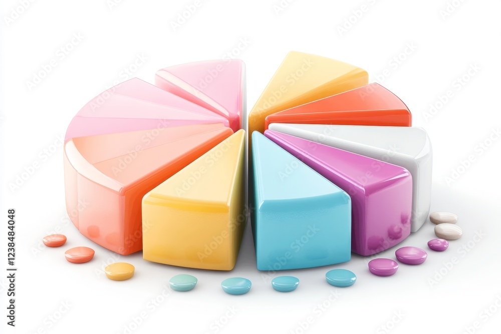 Obraz premium A financial pie chart illustrating different annual fees for services like streaming, banking, and insurance