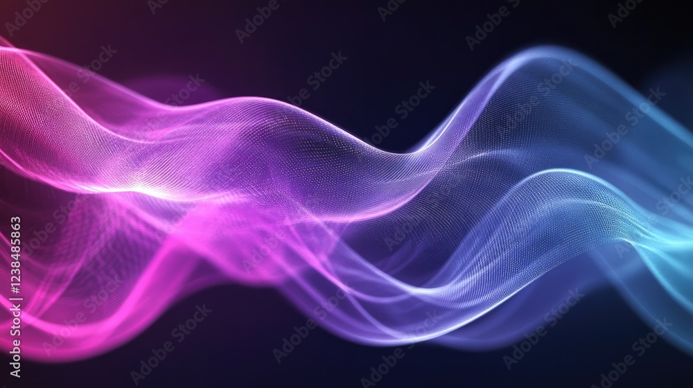 Abstract neon flow design with grainy effects, blending purple, pink, and blue tones seamlessly Abstract neon flow design with grainy effects, blending purple, pink, and blue tones seamlessly