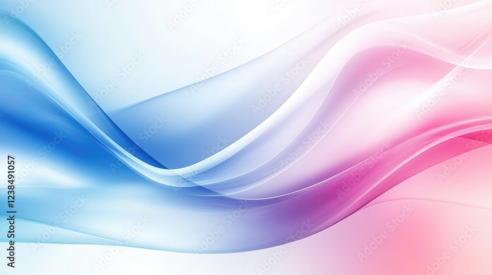 Fototapeta premium Dynamic abstract background featuring smooth gradient waves in blue and pink hues for a tech-driven feel.