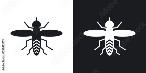 Mosquito icons in flat vector style