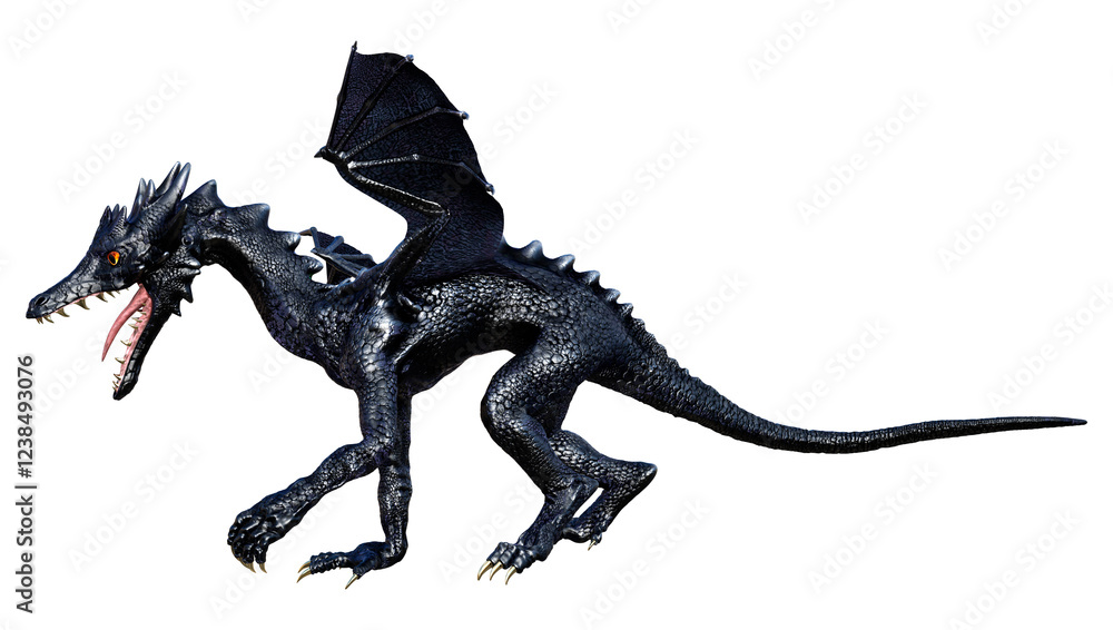 Fototapeta premium 3D Rendering Fairy Tale Dragon on White