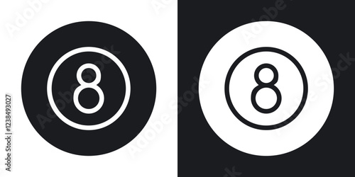 Pool 8 ball icons pack in solid style