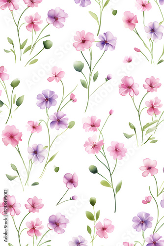 Wallpaper Mural watercolor small flowers abstract graphic poster background Torontodigital.ca