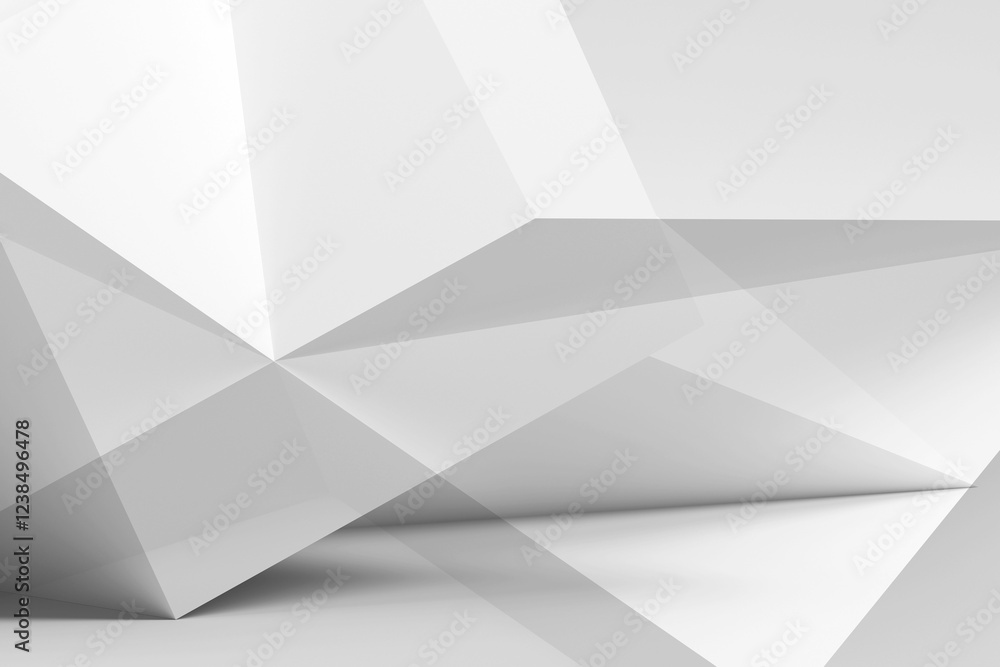 Abstract minimal white geometric background, low-poly pattern, 3 d Abstract minimal white geometric background, low-poly pattern, 3 d