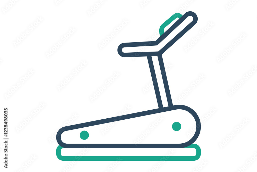 Treadmill icon. line icon style. icon related to gym and fitness. gym elements vector illustration Treadmill icon. line icon style. icon related to gym and fitness. gym elements vector illustration