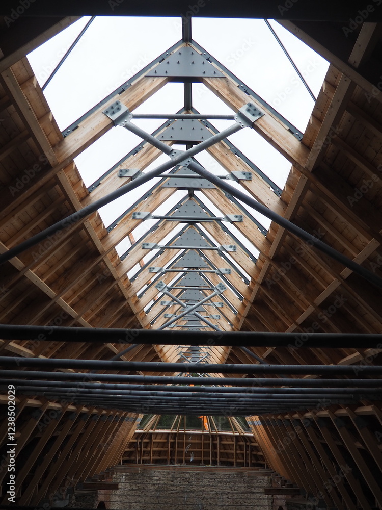 glass roof with trusses of the Neratov church in the Orlické Mountains glass roof with trusses of the Neratov church in the Orlické Mountains