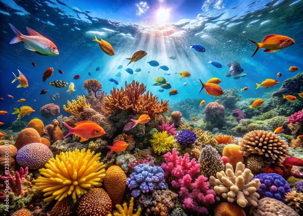 Naklejka premium Captivating Underwater Marvels Explored with High Depth of Field