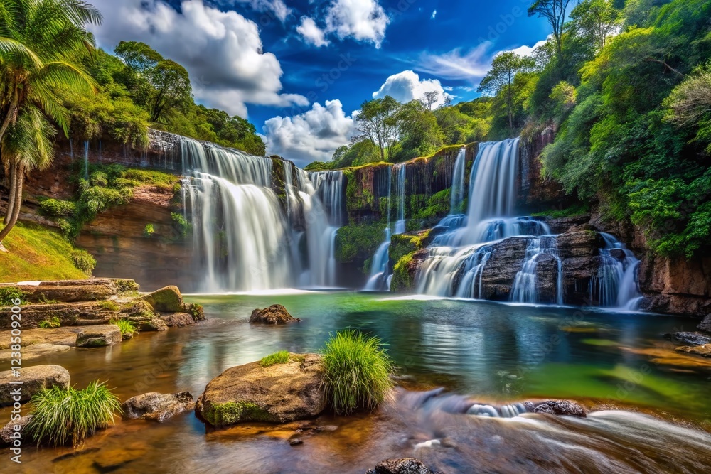 Obraz premium **** Captivating Waterfall in the Enchanting Cachoeira dos Perdidos..**