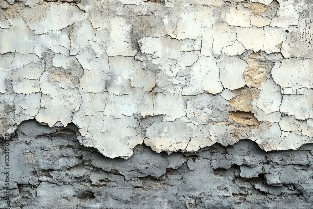 Cracked and weathered wall surface texture showing age and decay Cracked and weathered wall surface texture showing age and decay