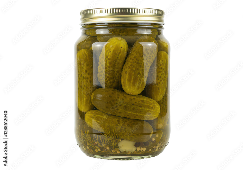 Jar of pickles isolated on white background, no depth of field, sharp. Jar of pickles isolated on white background, no depth of field, sharp.