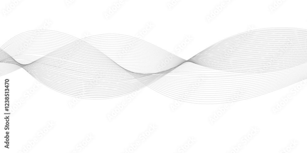 Fototapeta premium Grey and white abstract wavy flowing particles. White paper wave and curve line background. Digital futuristic technology concept. Vector illustration