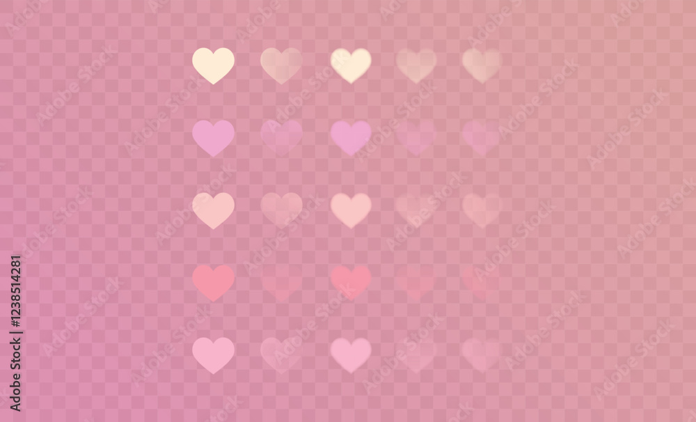 Pink lovely background with hearts bokeh and glitter. Pastel vector illustration fantasy gradient for Valentine Day. Romantic blurred sky with sparkles and stars. Valentine's Day, Mother's Day. Pink lovely background with hearts bokeh and glitter. Pastel vector illustration fantasy gradient for Valentine Day. Romantic blurred sky with sparkles and stars. Valentine's Day, Mother's Day.