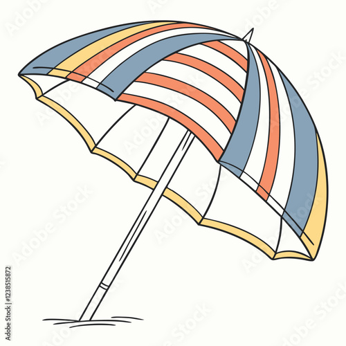 beach umbrella vector with white background