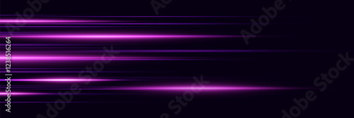 Special effect of horizontal speed lines. Dynamic movement of rays.