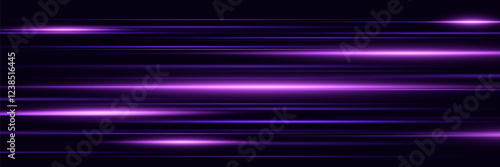 Special effect of horizontal speed lines. Dynamic movement of rays.