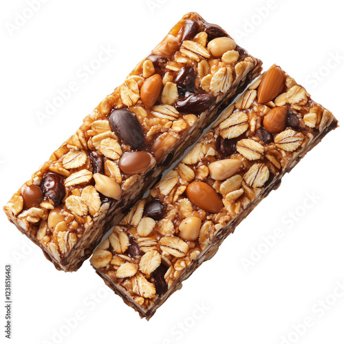 fruit cereal bar isolated on transparent background